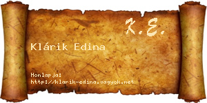 Klárik Edina névjegykártya